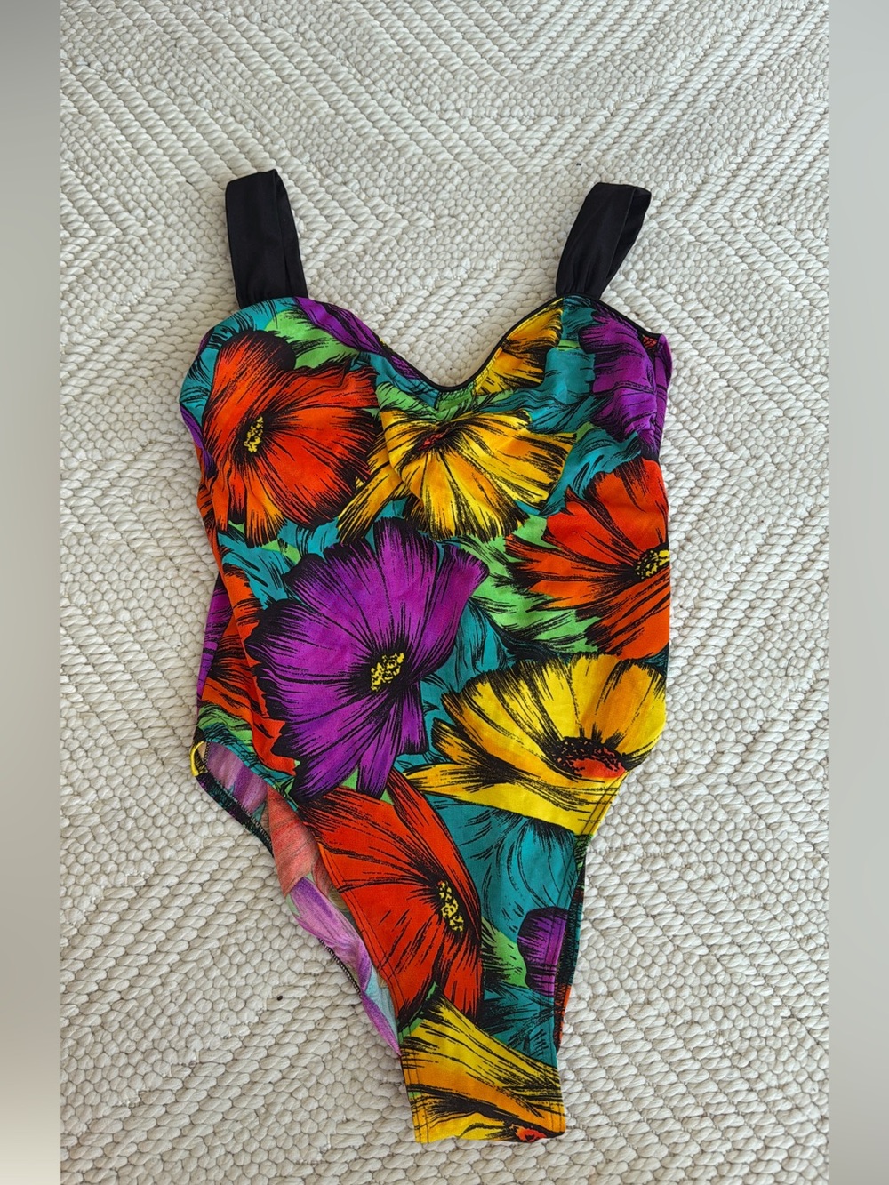 Vintage Floral One Piece Bathing Suit